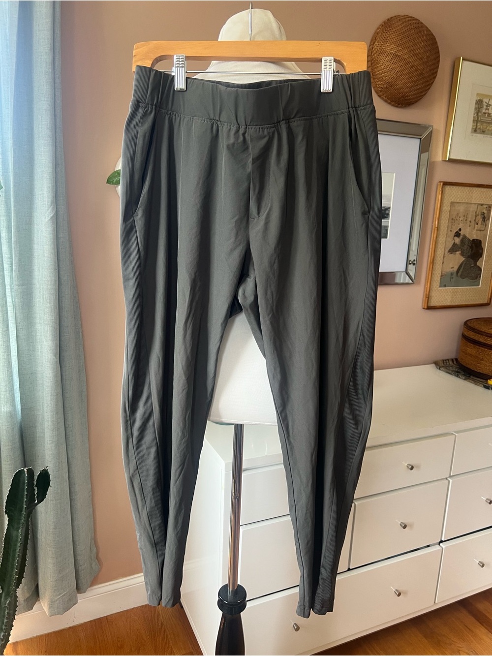 Quince Performance Tech Ankle Pants Size Large Grey-Green